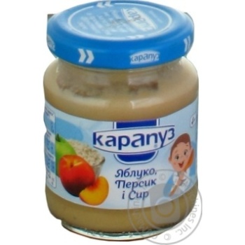 Puree Karapuz apple-peach for children from 4 months 125g glass jar - buy, prices for MegaMarket - photo 2