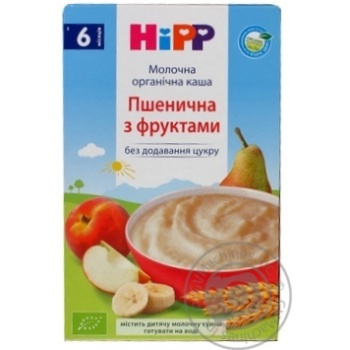 Каша дитяча ХіПП Пшенична з фруктами молочна органічна без цукру з 6 місяців 250г купити, ціни на МегаМаркет - фото 1