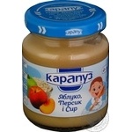 Puree Karapuz apple-peach for children from 4 months 125g glass jar