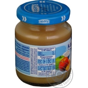 Puree Karapuz peach for children from 4 months 200g glass jar - buy, prices for MegaMarket - photo 3