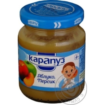 Пюре Карапуз Яблуко-Персик 4+ 125г х6 купити, ціни на МегаМаркет - фото 1