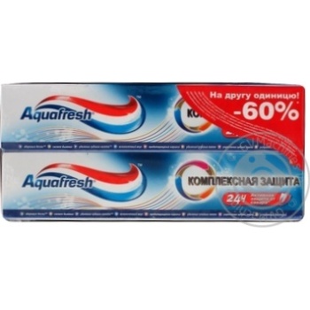 Зубна паста Aquafresh Complete Care 1+1 100мл купити, ціни на МегаМаркет - фото 1
