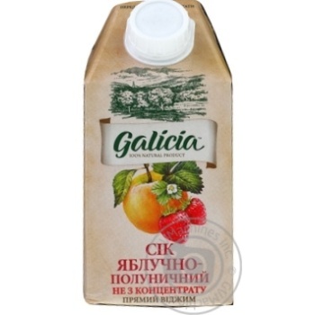 Сік Galicia яблучно-полуничний 0,5л