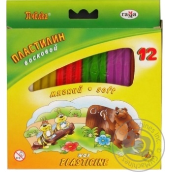 Пластилін віск. Бджілка, скл., 147г, 12 кольорів арт 280032 купить, цены на МегаМаркет - фото 1