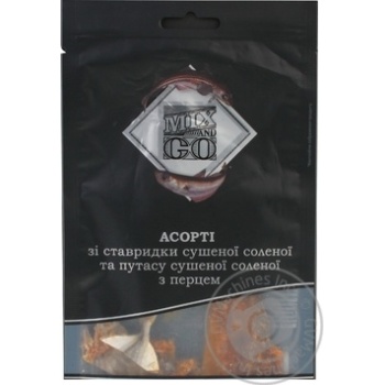 Ассорти ставридка-путассу Mix & Go сушеные соленые с перцем 32г купить, цены на МегаМаркет - фото 3