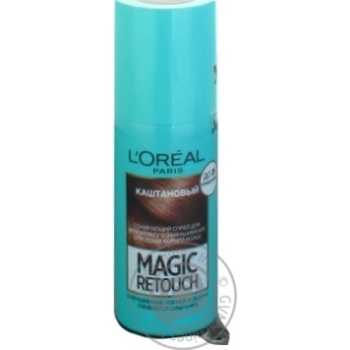 Спрей L'Oreal Magic Retouch тонирующий каштановый для мгновенного закрашивания отросших корней волос 75мл купить, цены на МегаМаркет - фото 1
