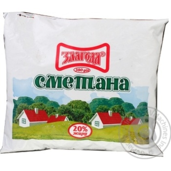 Zlagoda sour cream 20% 380g - buy, prices for MegaMarket - photo 1