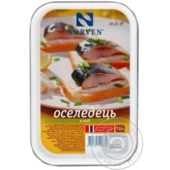 Norven preserves in oil fish herring 500g - buy, prices for MegaMarket - photo 1