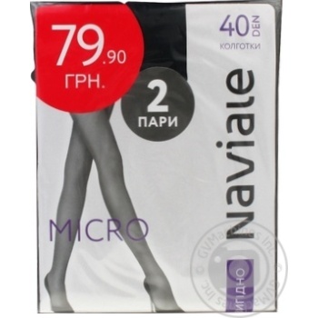 Колготы Naviale Micro 40 Den женские р.4 Nero 2пары