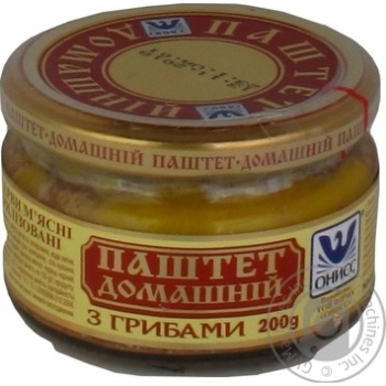 Pate Oniss Homemade style meat mushroom 200g can - buy, prices for MegaMarket - photo 1