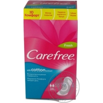 Pads Carefree Cotton for women 34pcs - buy, prices for MegaMarket - photo 1