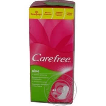 Воздухопроницаемые прокладки Carefree Алоэ Вера женские гигиенические 20шт купить, цены на МегаМаркет - фото 1