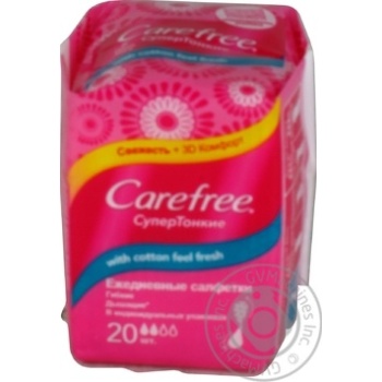Прокладки ежедневные Carefree With Cotton Feel 20шт/уп купить, цены на МегаМаркет - фото 1