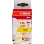 Лампа Osram LED P60 6.5W/830 CL  E27 світлодіодна x6