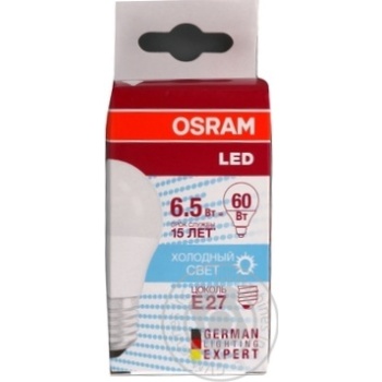 Osram LED Light Bulb B60 6.5W E27 - buy, prices for MegaMarket - photo 1