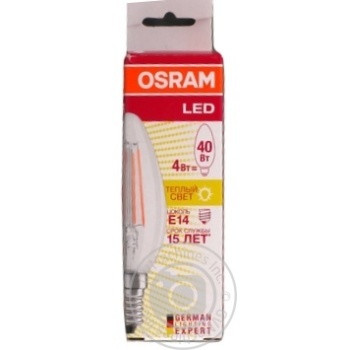 Лампа Osram LED B40 4W/830 CL  E14 світлодіодна x6 купити, ціни на МегаМаркет - фото 1