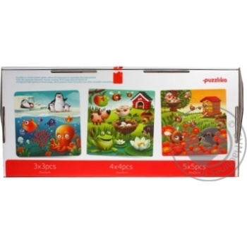 Puzzlika Favorite Animals Puzzles 3 in 1 - buy, prices for MegaMarket - photo 2