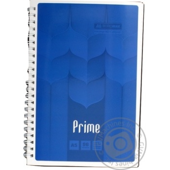 Зошит на пружині PRIME А5 96л. клітка синій BUROMAX купити, ціни на МегаМаркет - фото 1