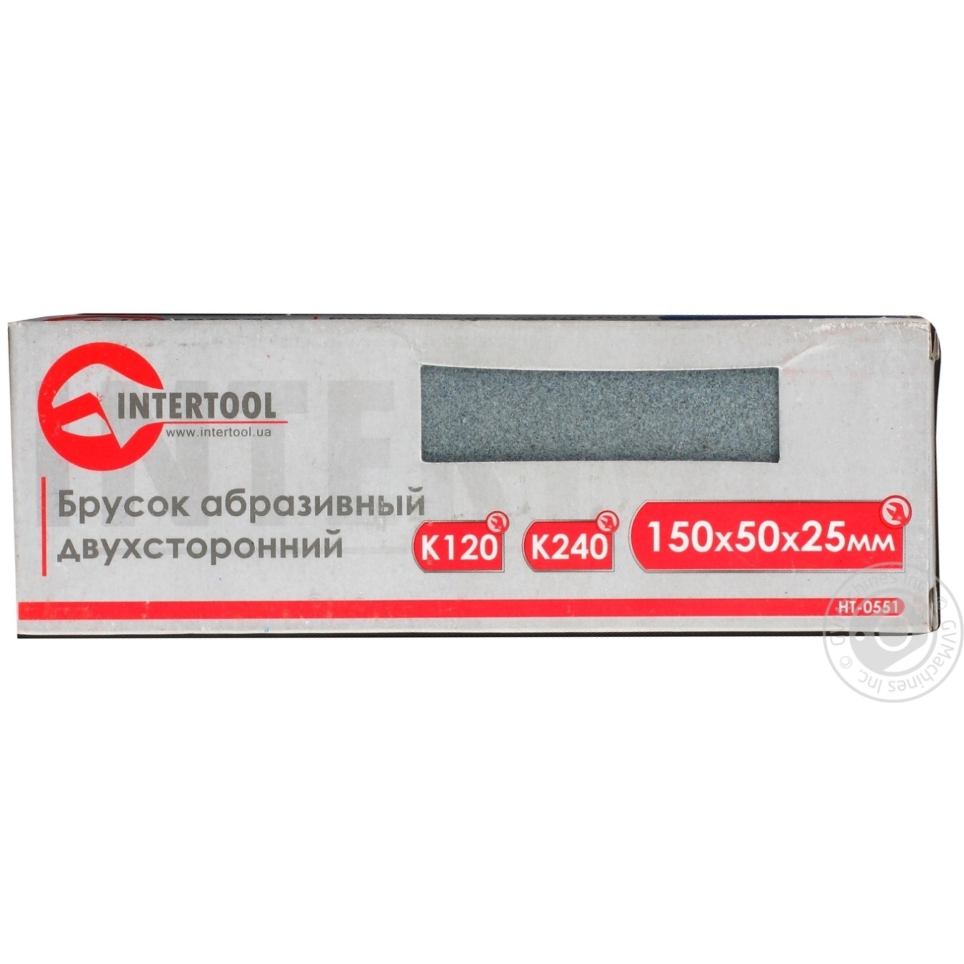 

Брусок абразивный Intertool двусторонний 150х50х25мм