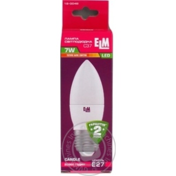 Лампа ELM св/діод. свічка С37 E27 7W 3000K купити, ціни на МегаМаркет - фото 1