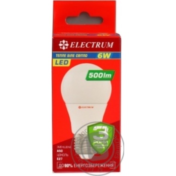 Лампа Electrum LED 6W E27 A-LD-0437 x12 купить, цены на МегаМаркет - фото 1