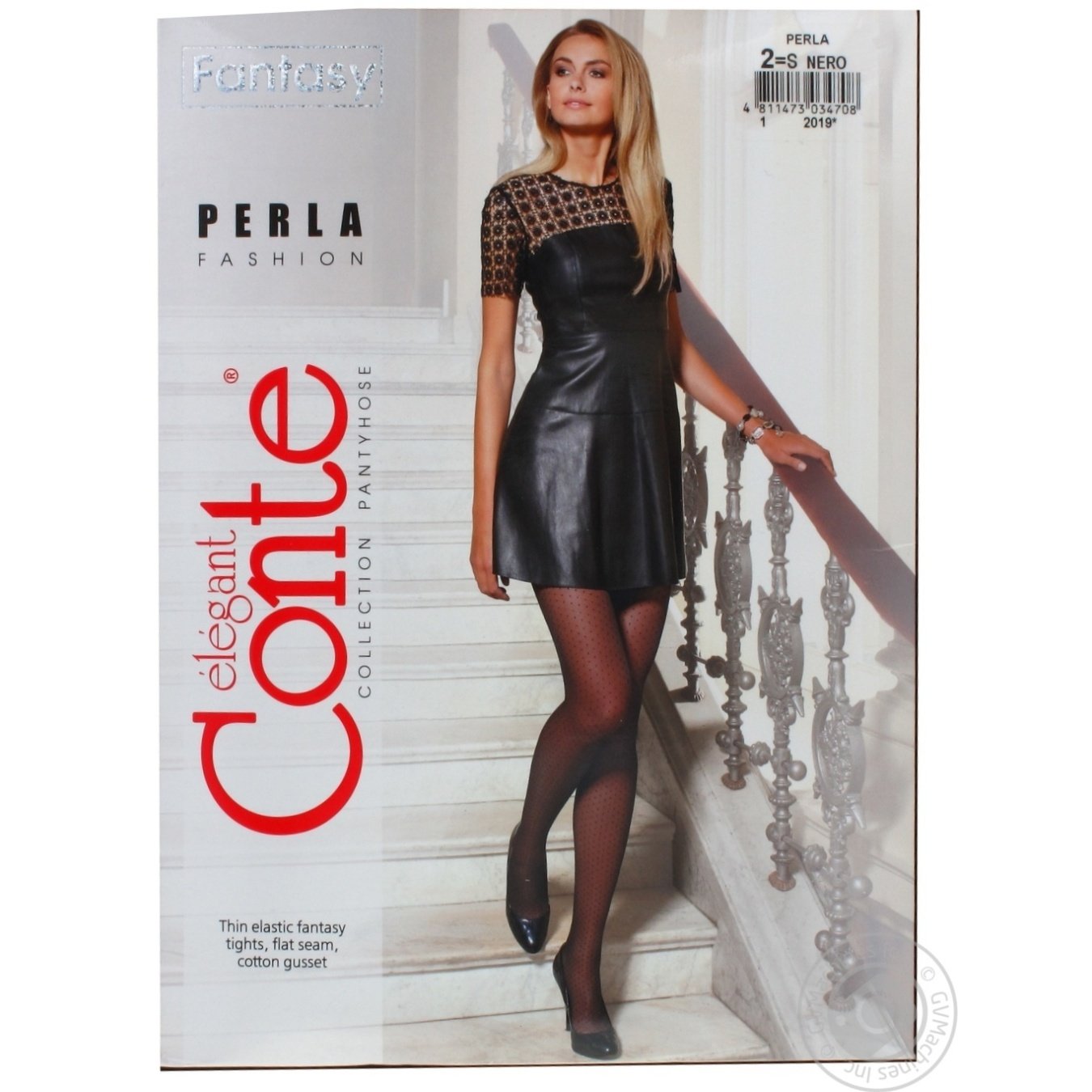 

Колготки женские Conte Fantasy Perla 20 den 2 Nero