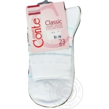 Conte Elegant Classic Women's Socks s.23 White - buy, prices for COSMOS - photo 1