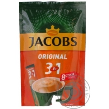 Напиток кофейный растворимый Jacobs 3в1 Original 8штх12г купить, цены на МегаМаркет - фото 1