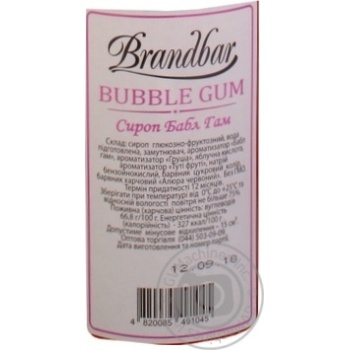 Syrup Brandbar bubble-gum 700ml glass bottle - buy, prices for MegaMarket - photo 2
