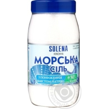 Сіль Solena кухонна морська з пониженим вмістом натрію + калій 700г купити, ціни на МегаМаркет - фото 1