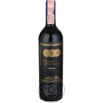 Вино Tres Medallas Merlot червоне сухе 0.75л х6 купити, ціни на МегаМаркет - фото 1