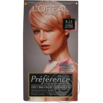 Фарба для волосся L'Oreal Recital Preference 9.23 Рожева платина купити, ціни на МегаМаркет - фото 1