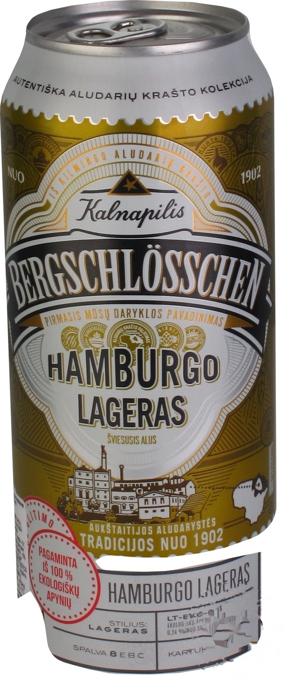 

Пиво Bergschlosschen Hamburgo Lageras светлое фильтрованное 5% 0,5л