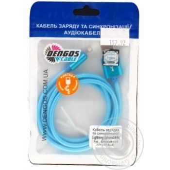 Dengos Lightning Blue Charging and Sync Cable 1m - buy, prices for - photo 1