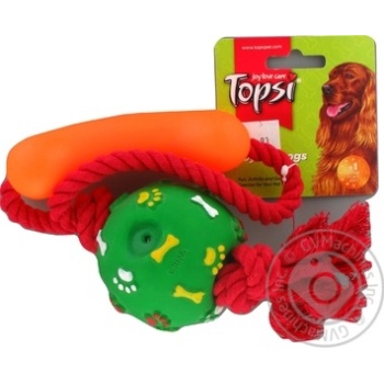 Topsi Ball with Rope Toy for Dogs - buy, prices for MegaMarket - photo 1