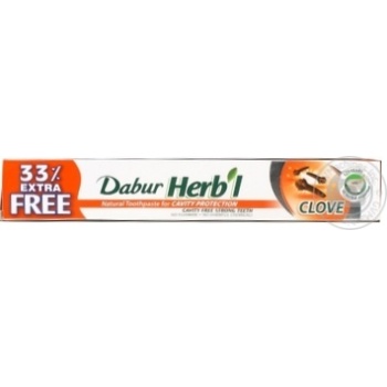 Зубна паста Dabur Herbal гвоздика 75г + 25г купить, цены на МегаМаркет - фото 1