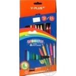 Олівці Y PLUS Rainbow jumbo 24 кольори двосторонні з точилкою