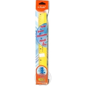 Y PLUS Plastic ruler 30sm, 4in1 - buy, prices for MegaMarket - photo 1