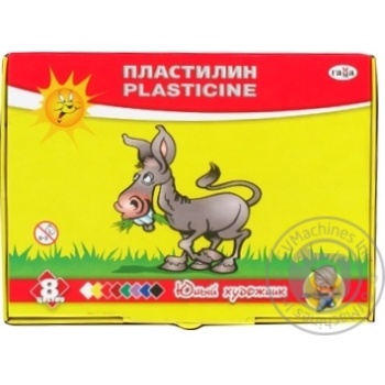 Пластилін Юний художник, стек, 112г,  8 кольорів купить, цены на МегаМаркет - фото 1