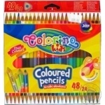 Олівці кольорові трикутні двосторонні 24 шт х 48 кол. COLORINO