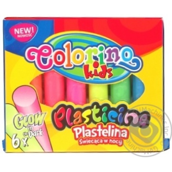 Пластилін GLOW 6 кольорів COLORINO купити, ціни на МегаМаркет - фото 1