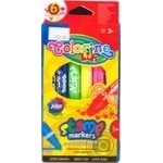 Фломастери COLORINO 2-х сторонні зі штампиком 6 кольорів Арт.361