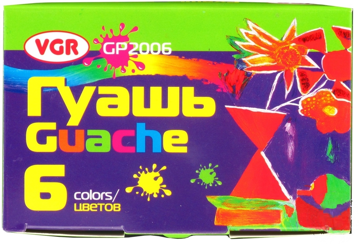 

Краски VGR гуашевые в баночках 6шт*20мл