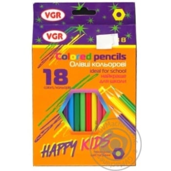 Vgr Color Pencils Hexagonal 18 colors - buy, prices for MegaMarket - photo 1