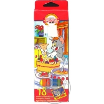 Олівці кольорові Tom&Jerry 18шт 3653 купить, цены на МегаМаркет - фото 1
