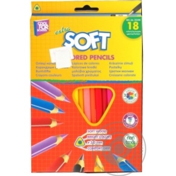 Олівці кольорові Extra Soft 18 кольорів арт.CF15144 купити, ціни на МегаМаркет - фото 1