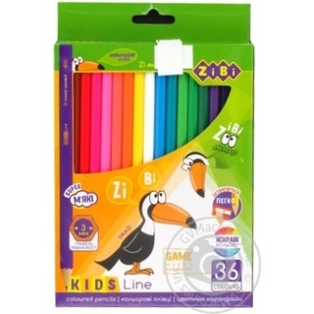Кольорові олівці, 36 кольорів, KIDS LINE х5 купить, цены на МегаМаркет - фото 1