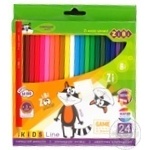 Кольорові олівці 24 кольорів KIDS LINE арт. ZB.2416