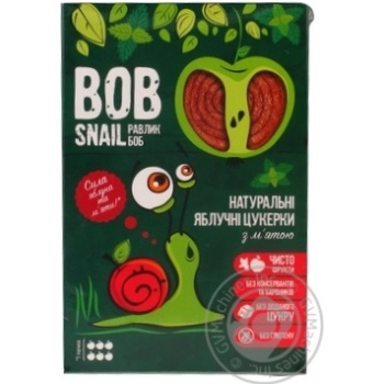 Цукерки Bob Snail натуральні яблучні з м'ятою 60г купити, ціни на МегаМаркет - фото 1