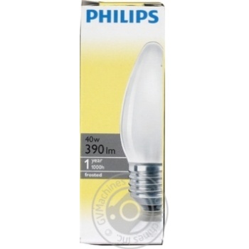 Лампа PHILIPS B35 40W Е27 FR свічка  мат. купити, ціни на МегаМаркет - фото 1